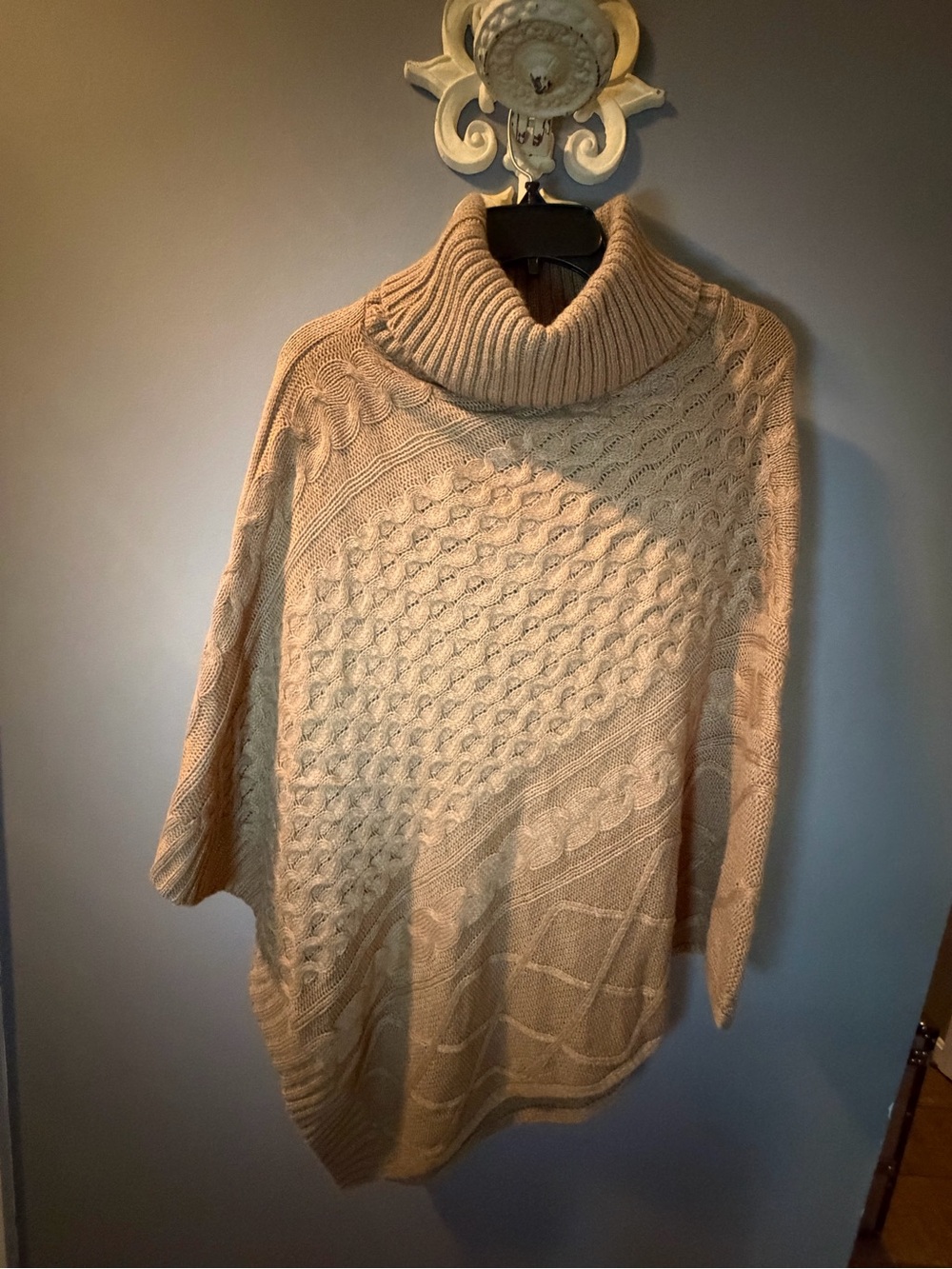 Nanette Lepore Tan Cable Knit Turtleneck Sweater